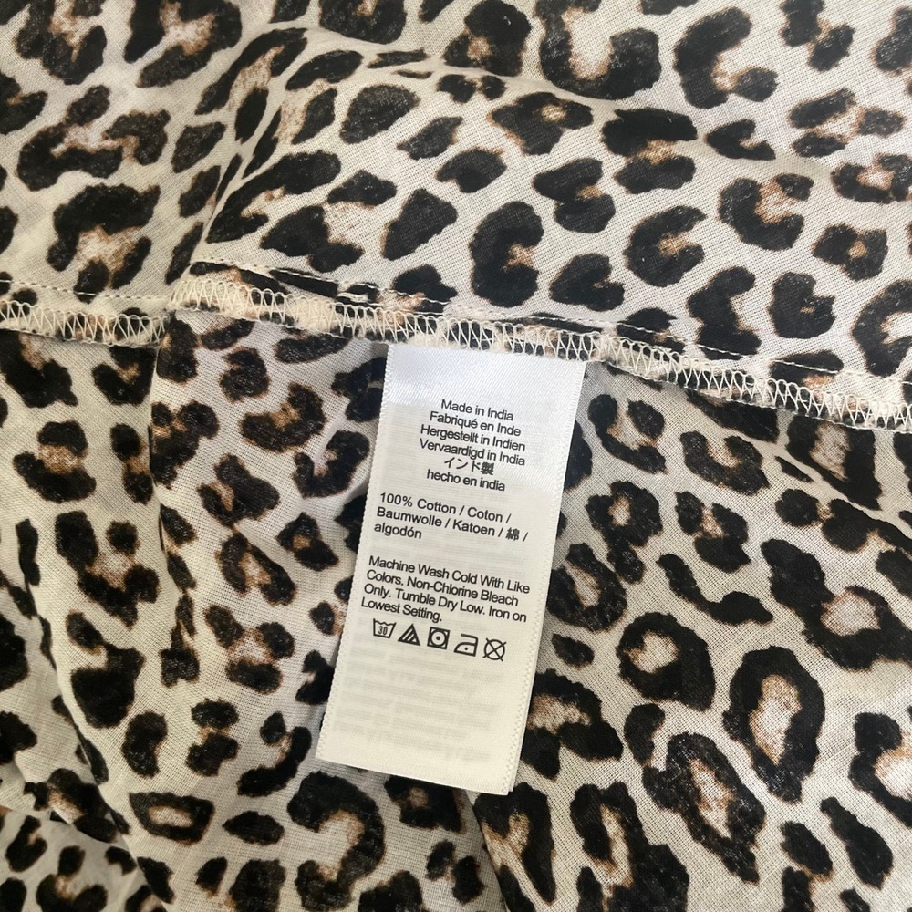 NWT!! J. CREW Smocked Maxi Dress Leopard Print Animal Ruffled Cotton Voile Small - Picture 14 of 15